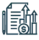 Simple icon of a briefcase with rounded corners and a handle on top, featuring horizontal lines resembling text or documents on the front, suggesting business or office themes.