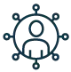 A pixelated black octagonal shape with an irregular, symmetrical inner pattern resembling a snowflake or abstract art, on a white background.